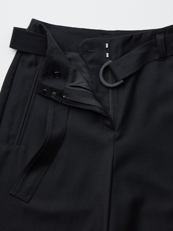 Wool Blend Wide Leg Trousers