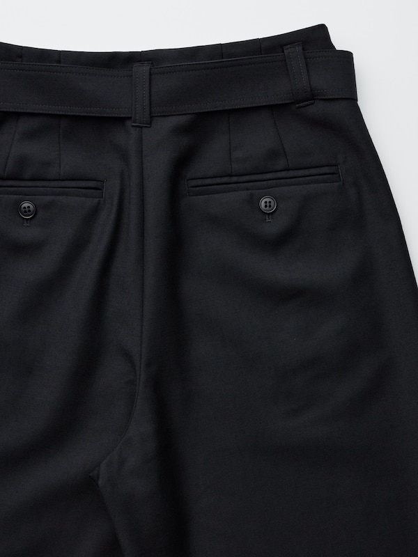 Wool Blend Wide Leg Trousers