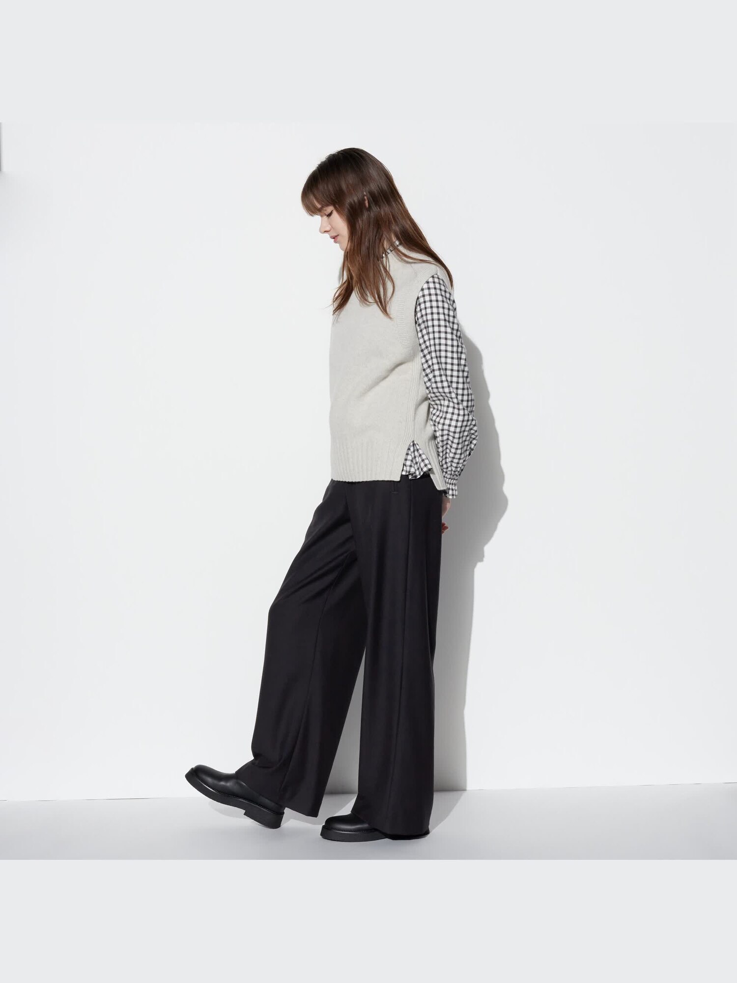 【送料&関税込】  Wool Blend Wide-leg Trousers Women's Wool Blend Wide Leg Trousers | UNIQLO GR