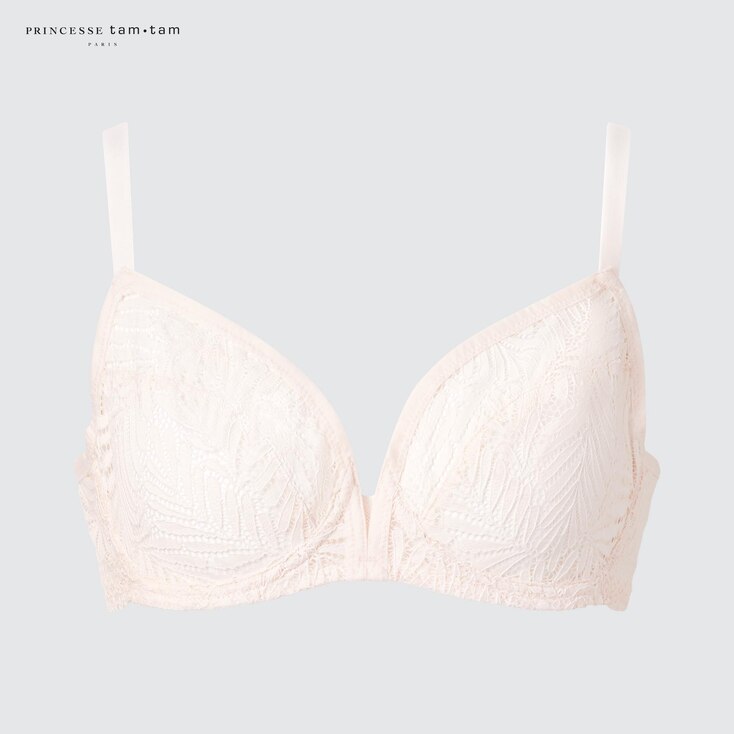 Uniqlo Sujetador Con Aros Encaje Hojas - Blanco Hueso - C85
