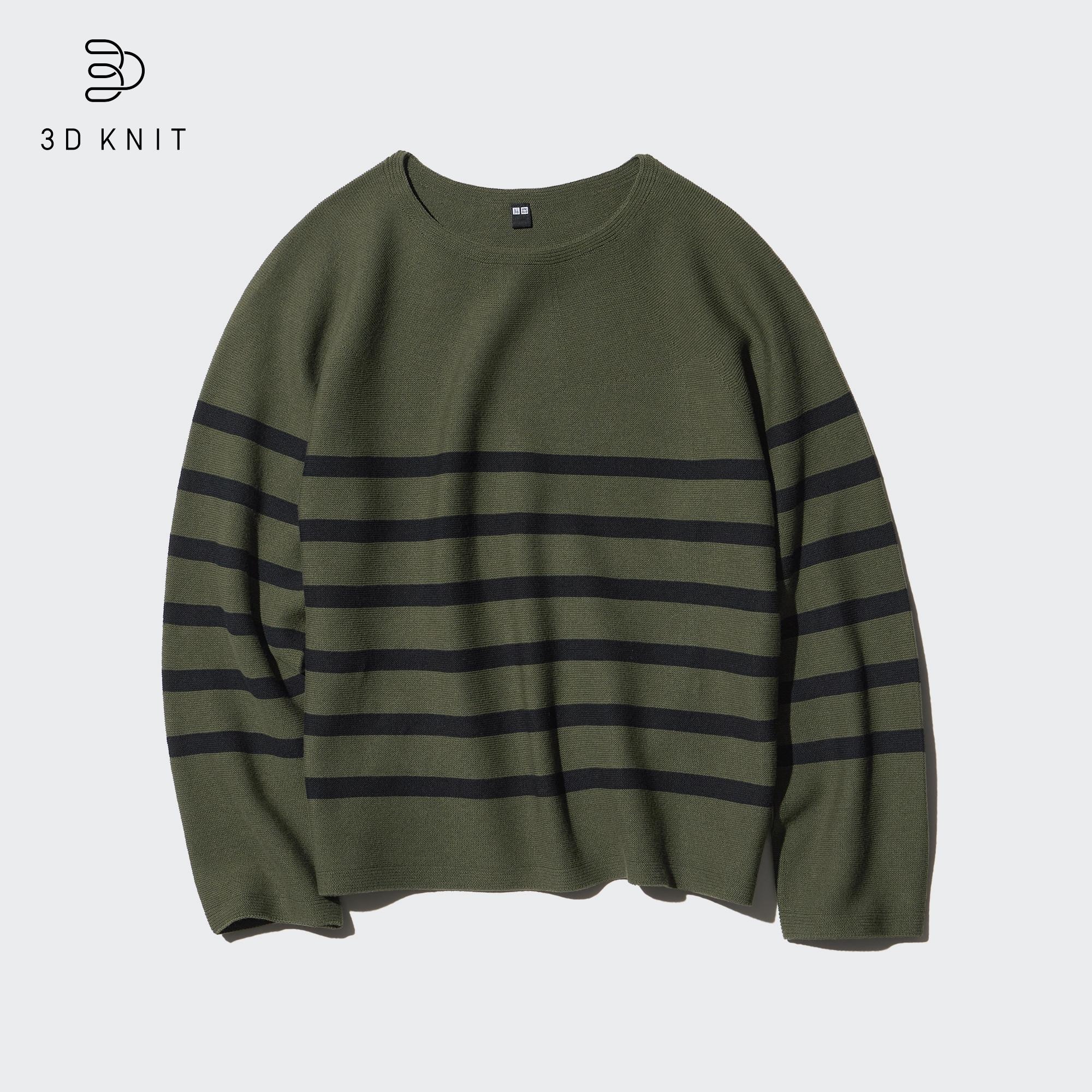 3D Knit Cotton Sweater | Striped