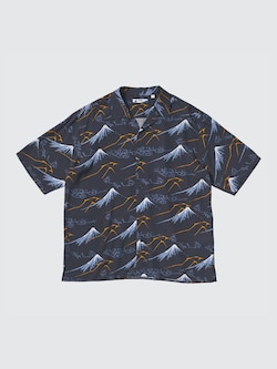Open Collar Shirt | Short Sleeve | Hokusai Print