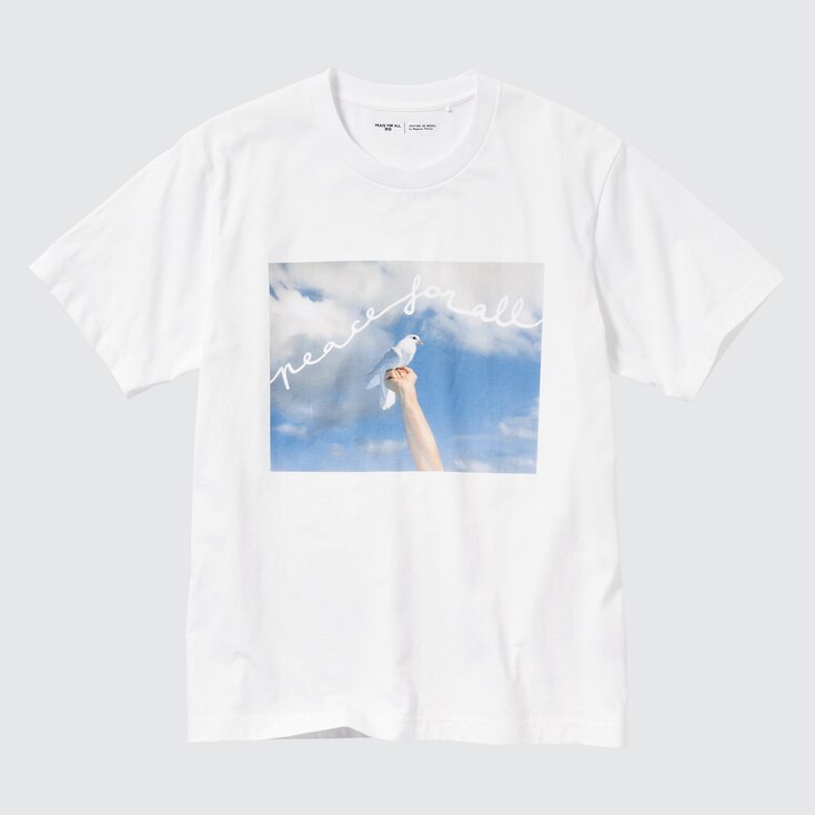 Uniqlo Algodón PEACE FOR ALL Camiseta Estampado Gráfico (Magnum Photos) - Blanco - XS