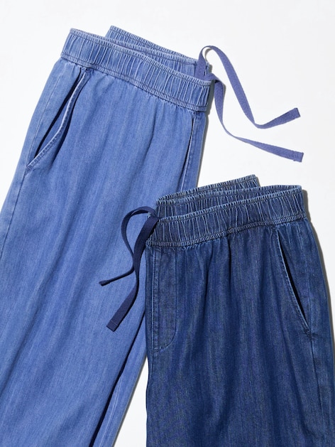 Cotton Relaxed Ankle Pants Denim