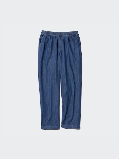 Cotton Relaxed Ankle Pants Denim