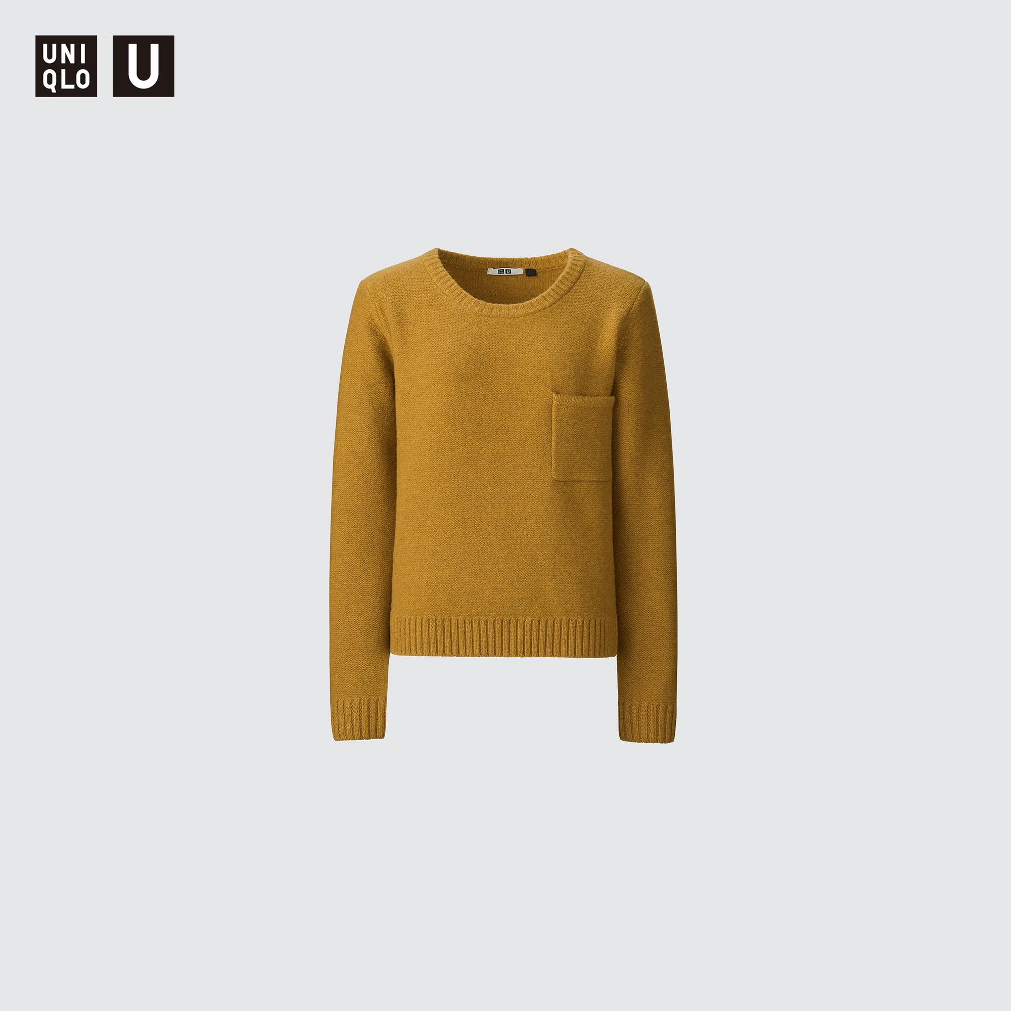 Lambswool Pocket Crew Neck Sweater