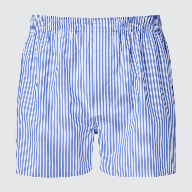 Uniqlo Algodón Calzoncillo (ancho, cuadros) - Azul - 3XL