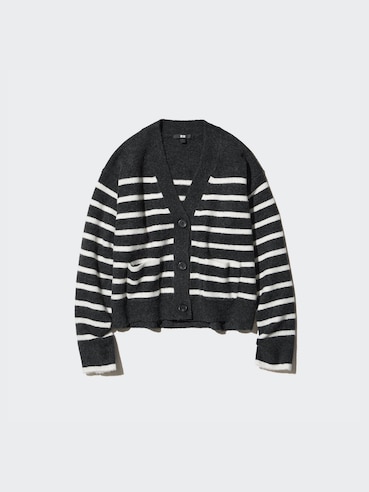 Souffle Yarn V Neck Short Cardigan