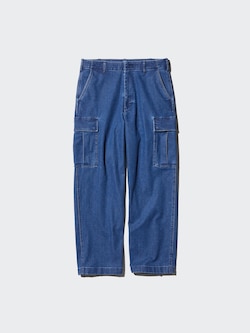 Wide Denim Cargo Trousers
