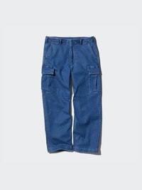 Wide Fit Denim Cargo Pants