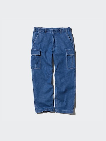 Wide Fit Denim Cargo Pants