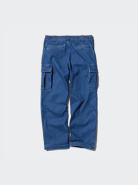 Wide Fit Denim Cargo Pants