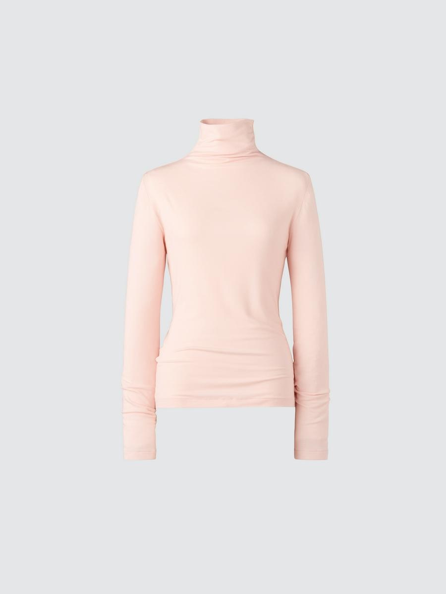 Uniqlo Women's Heattech Cashmere Blend T-shirt Extra Warm Turtleneck With Moisture-wicking, Pink, Xs