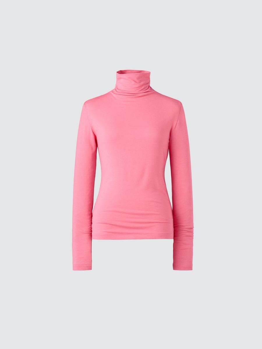 Uniqlo Women's Heattech Cashmere Blend T-shirt Extra Warm Turtleneck With Moisture-wicking, Pink, Xs