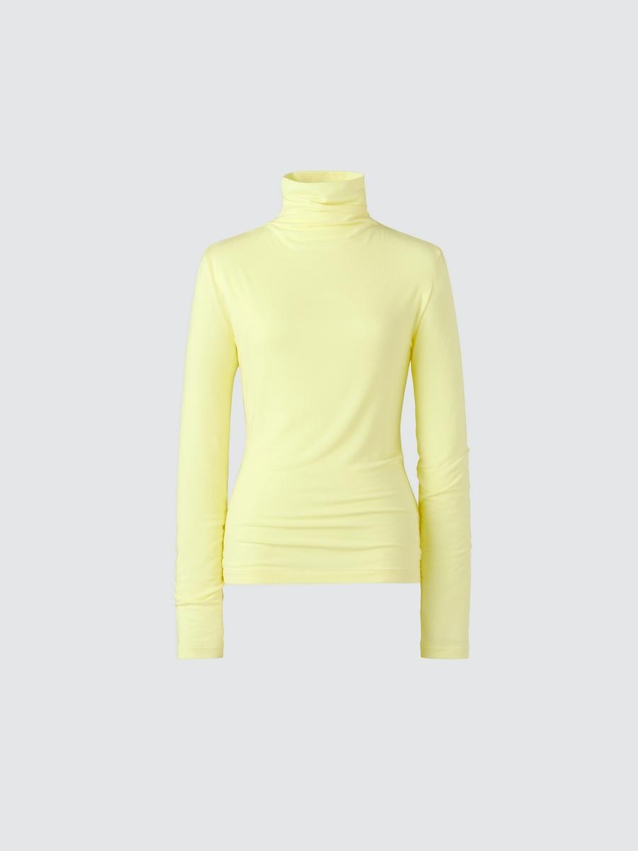 Uniqlo Women's Heattech Cashmere Blend T-shirt Extra Warm Turtleneck With Moisture-wicking, Yellow, Xs