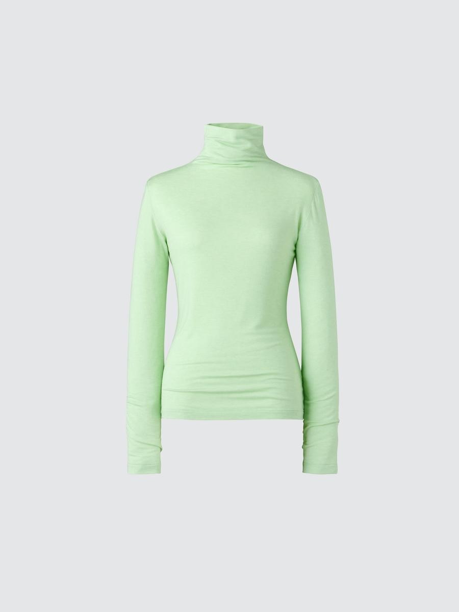Uniqlo Women's Heattech Cashmere Blend T-shirt Extra Warm Turtleneck With Moisture-wicking, Green, Xs