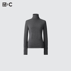T-SHIRT HEATTECH EXTRA-CHAUD EN MÉLANGE CACHEMIRE COL ROULÉ