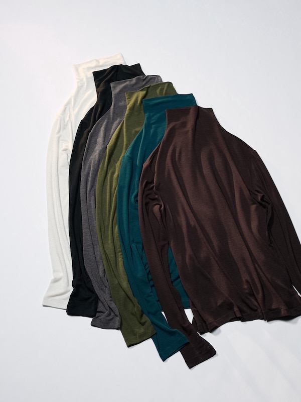 HEATTECH Cashmere Blend T-Shirt | Extra Warm | Turtleneck