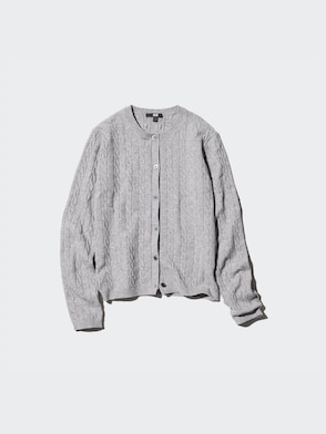 CABLE CREW NECK CARDIGAN