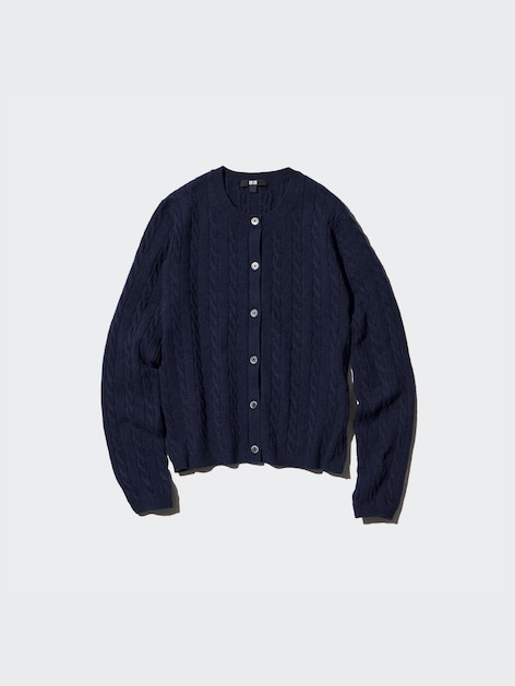 CABLE CREW NECK CARDIGAN