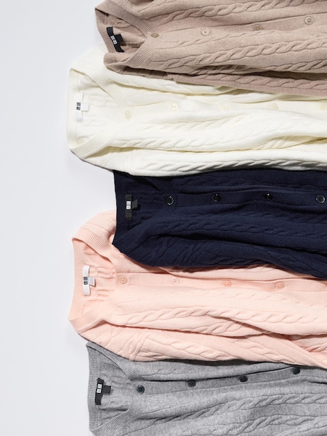 CABLE CREW NECK CARDIGAN