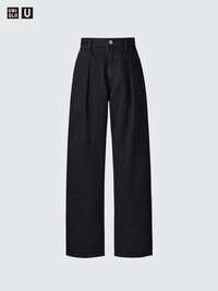 Denim Pleated Pants