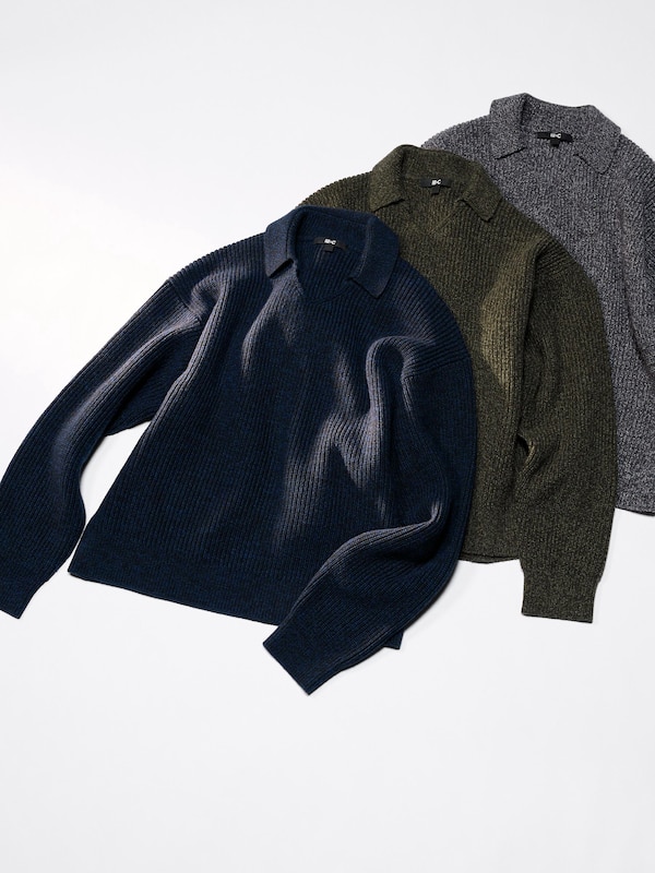 Mix Yarn Polo Sweater