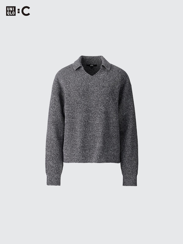 Mix Yarn Polo Sweater