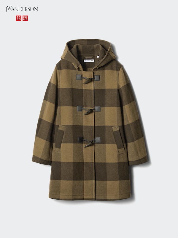 Wool Blend Duffle Coat | Checked
