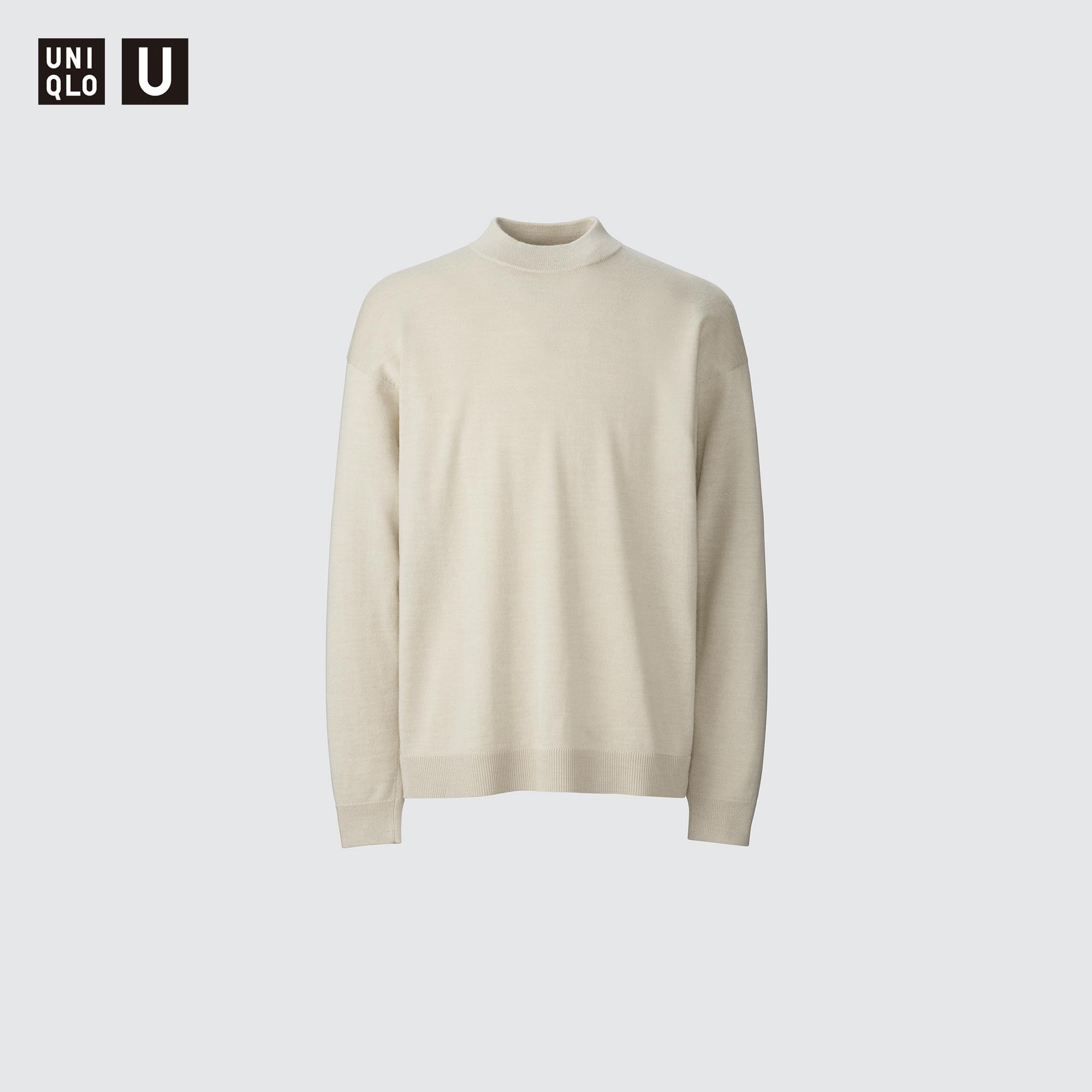 MERINO BLEND MOCK NECK SWEATER