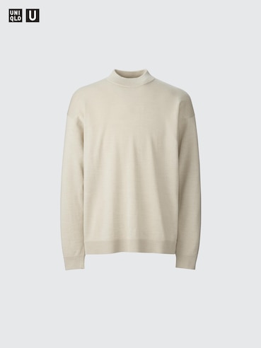 MERINO BLEND MOCK NECK SWEATER