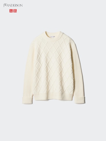 DIAMOND STITCHED CREW NECK SWEATER