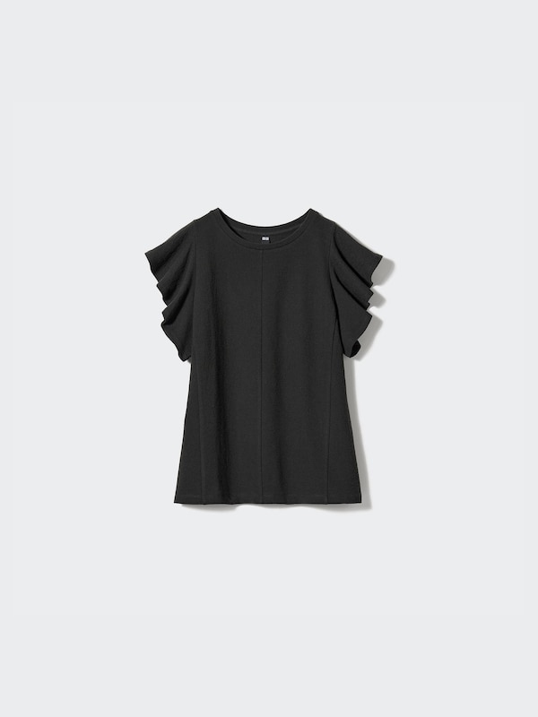 RUFFLE SLEEVE T-SHIRT