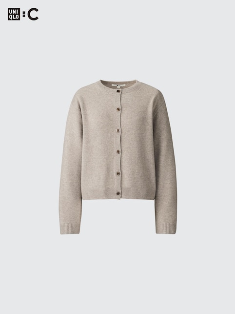 CASHMERE CREW NECK SHORT CARDIGAN