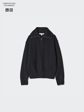 LAMBSWOOL HALF ZIP SWEATER