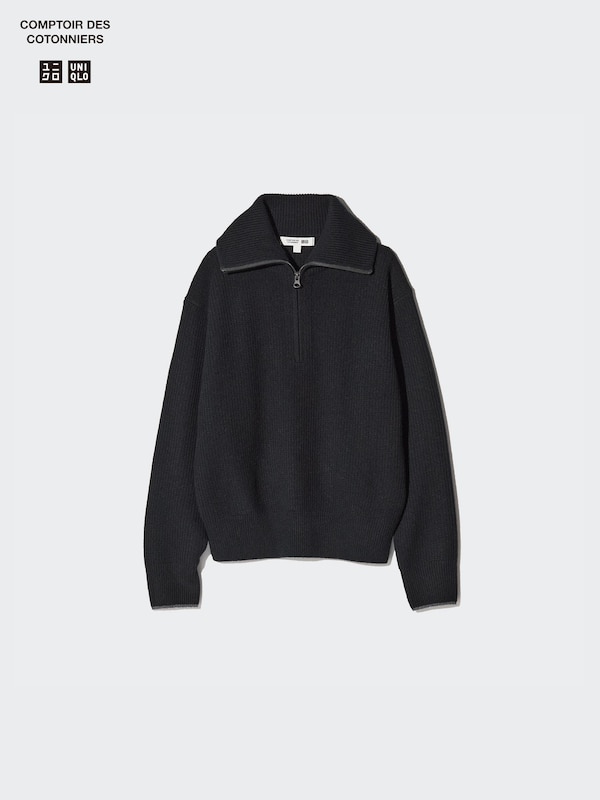 LAMBSWOOL HALF ZIP SWEATER