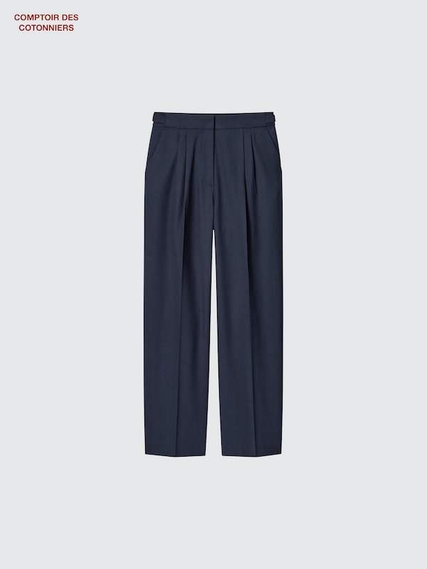 Pleated Ankle Trousers (Wool)