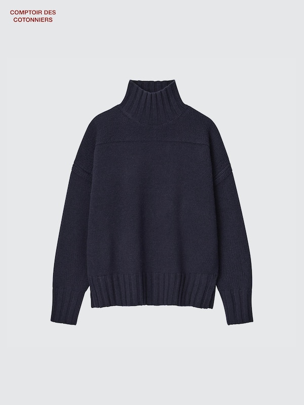Pull col montant 100% laine