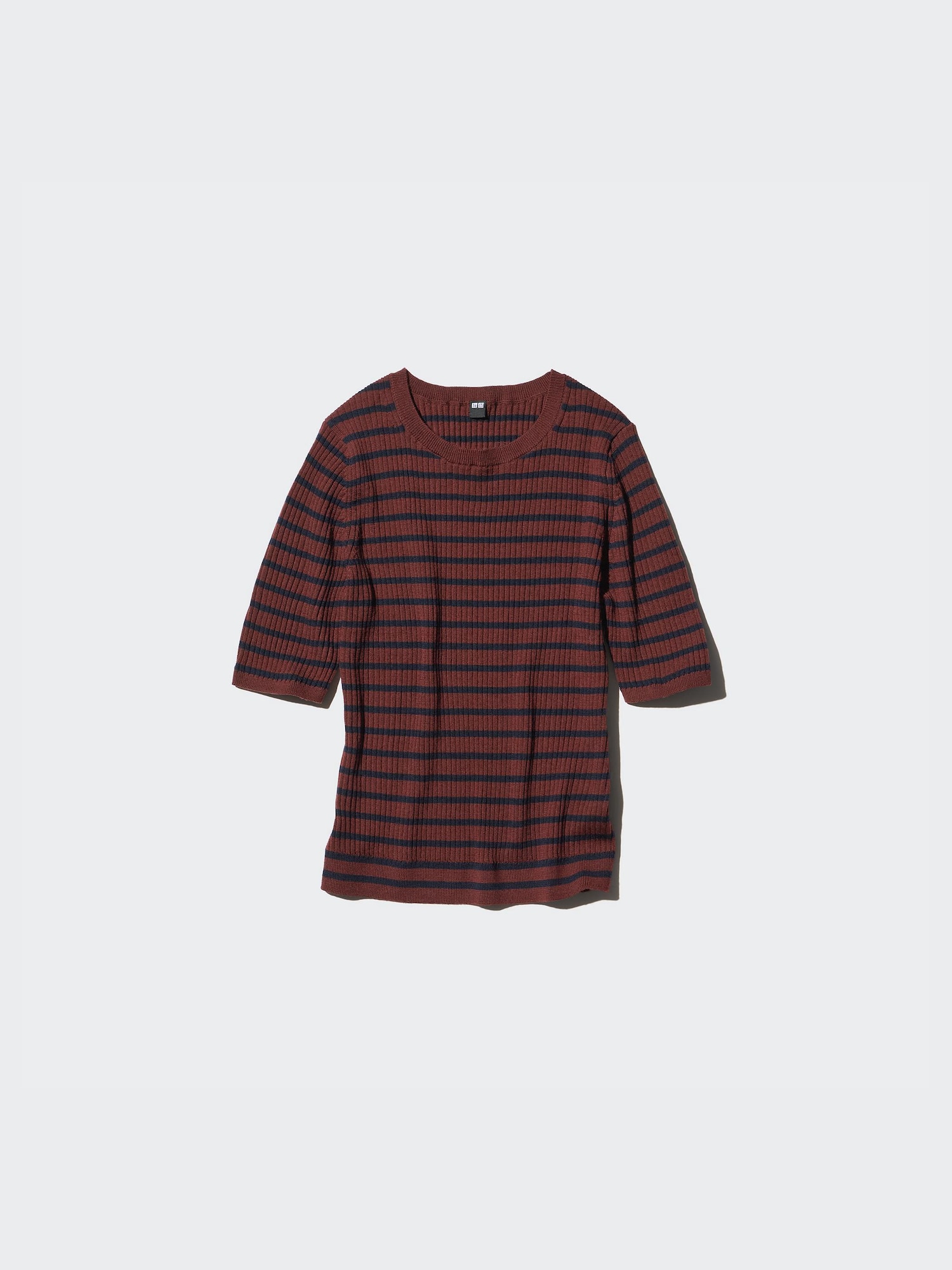 mare ♡Machine Washable Half Sleeve Knit WOMEN'S MERINO RIBBED CREW NECK SWEATER | HALF -SLEEVE