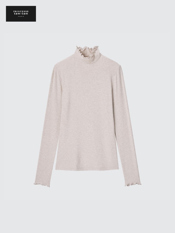 HEATTECH Extra Warm Kaschmirmix Thermo Langarmshirt (gerippt, hoher Kragen)
