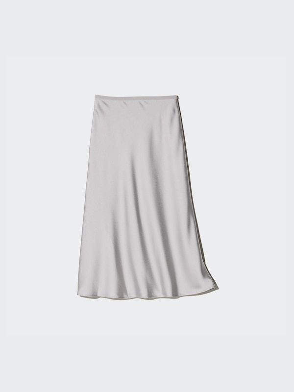 Eisnnu Dames Satijnen Rok A-lijn Midi-lengte Rok Effen Kleur Visstaart Zijden Rok Voor Zakelijke Feesten S-XXXL (DE/NL/SE/PL, Alfabetisch, M, Regular, Regular, Champagne