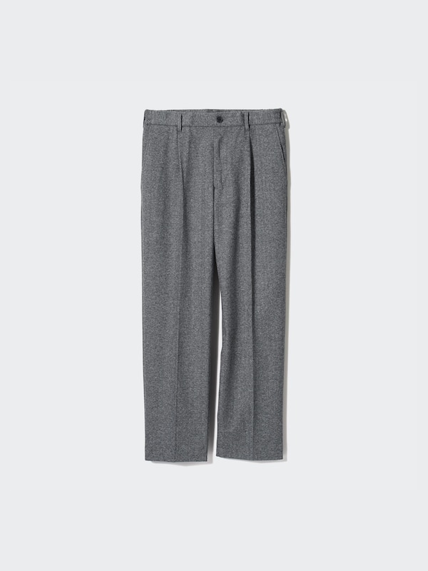 Pleated Wide Pants | Herringbone