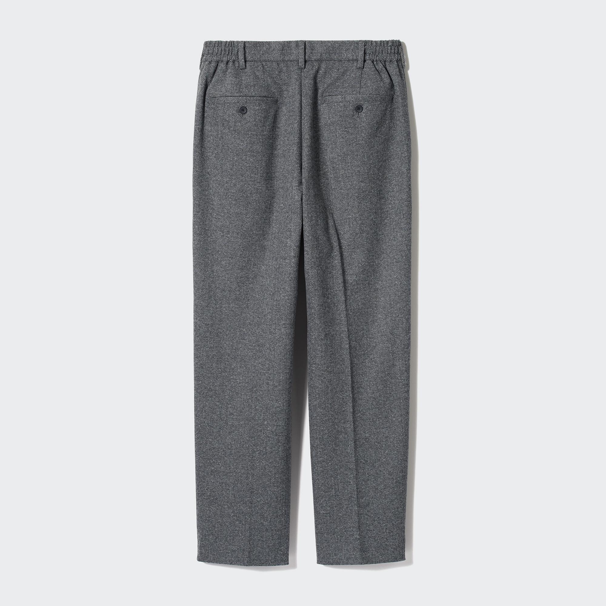 Pleated Wide Pants | Herringbone