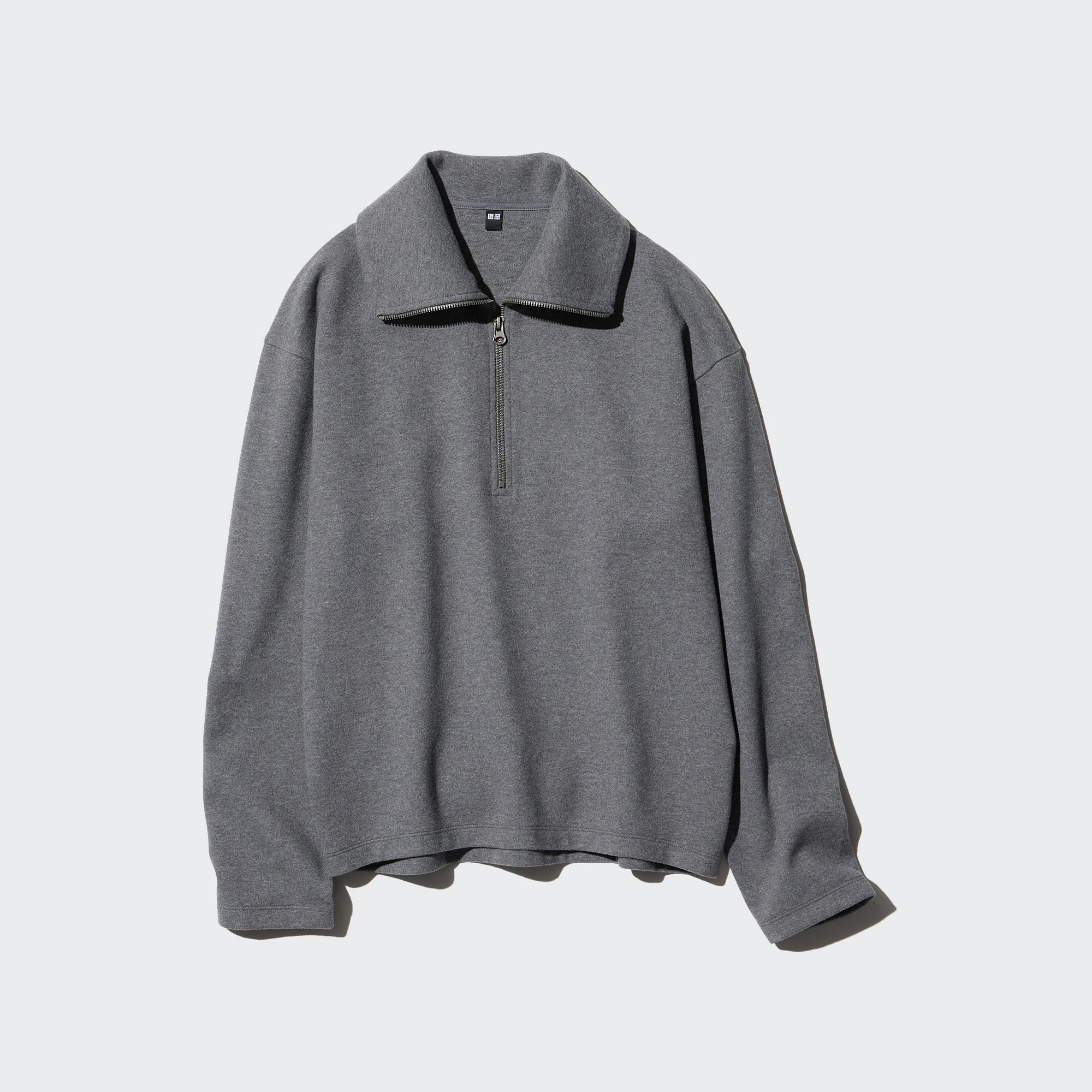 BRUSHED JERSEY HALF-ZIP PULLOVER SHIRT