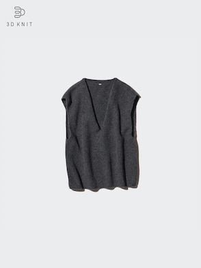 3D KNIT SOUFFLÉ YARN V NECK VEST