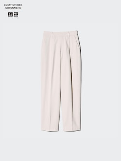 Tweed Pleated Tapered Trousers