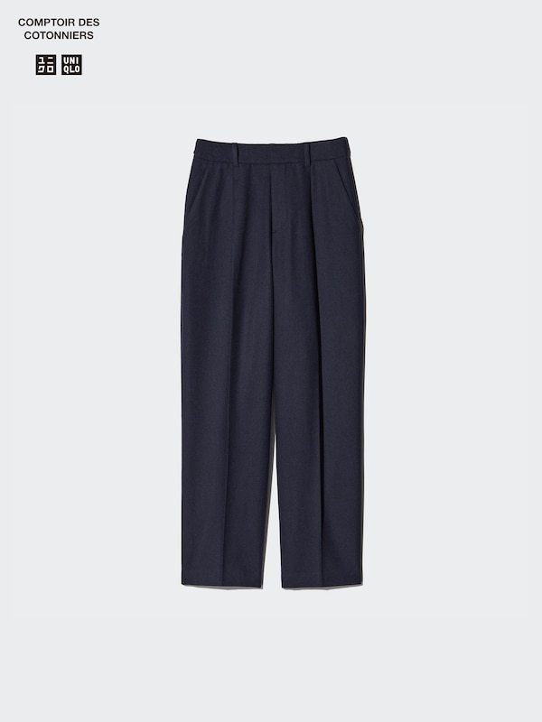 Tweed Pleated Tapered Trousers