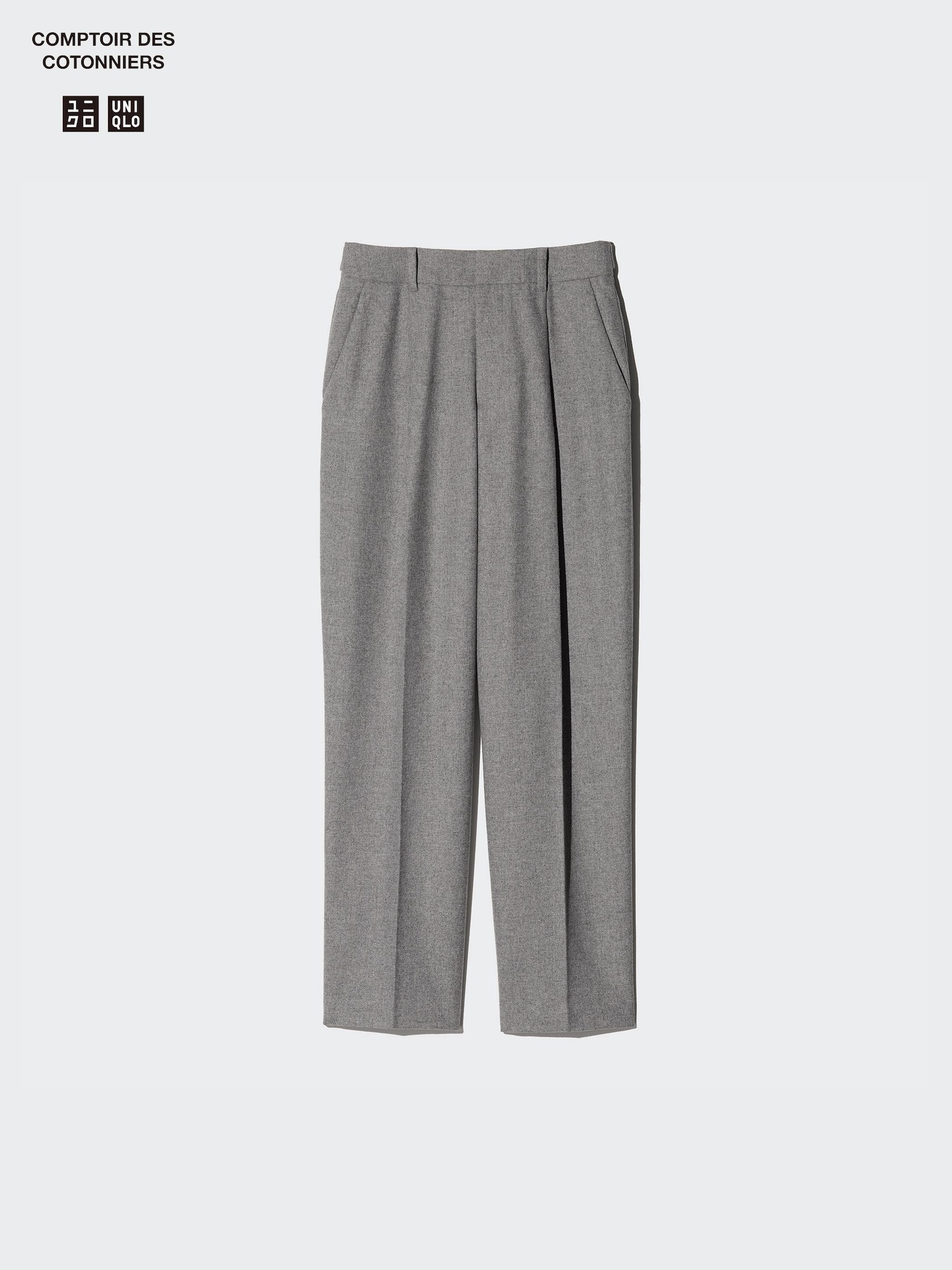 Women's Tweed Pleated Tapered Trousers | UNIQLO UK