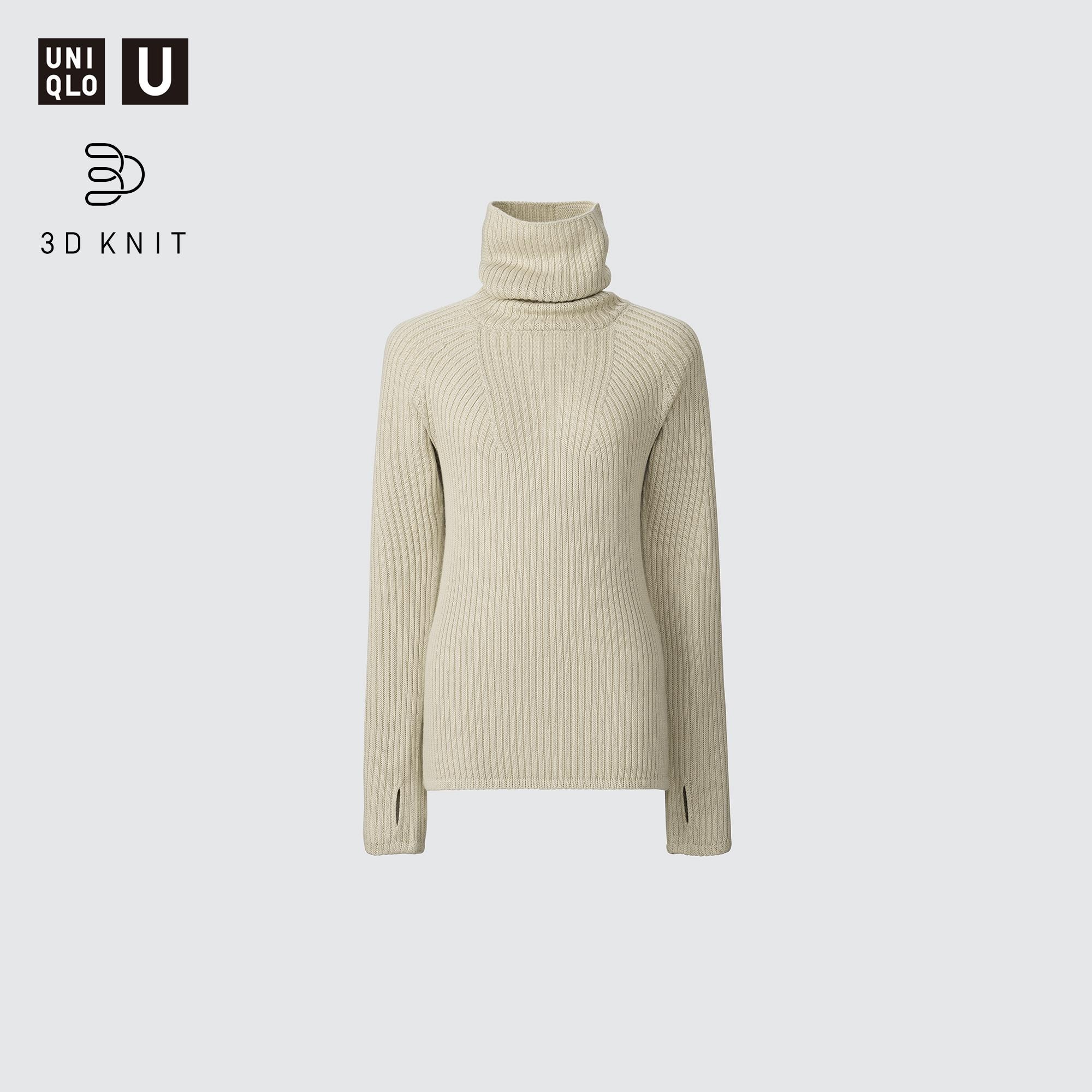 3D KNIT MERINO BLEND TURTLENECK SWEATER