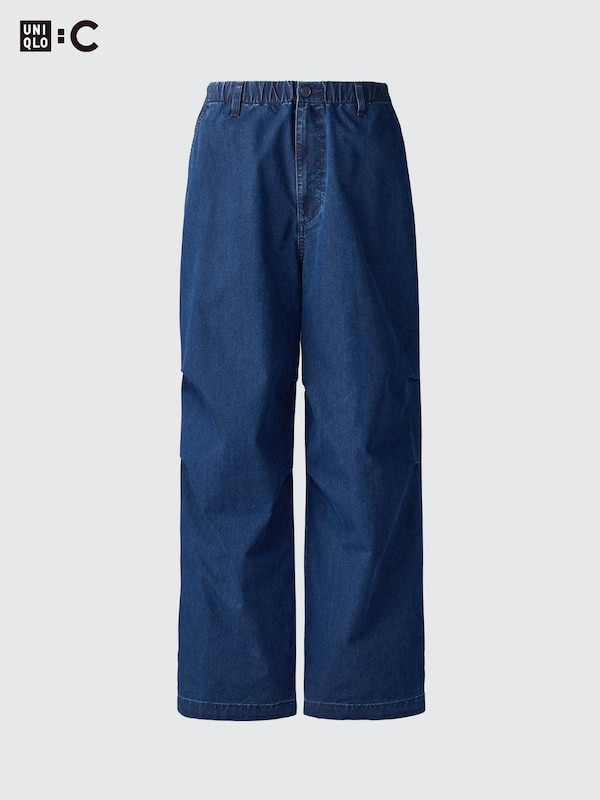 Wide Parachute Denim Pants